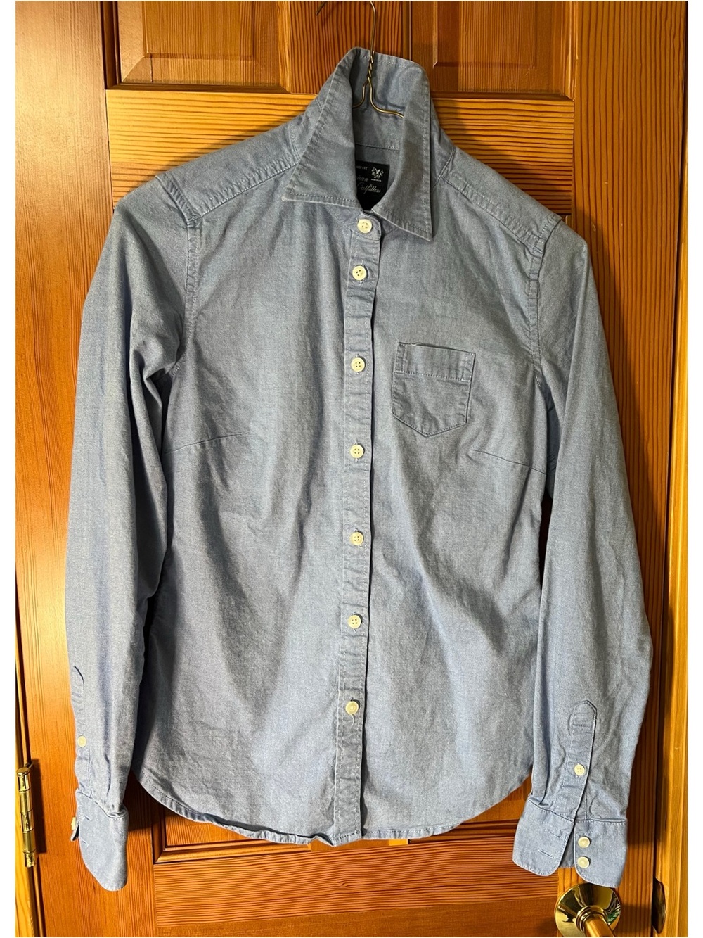 American Eagle Outfitters Light Blue Chambray Button-Up Shirt